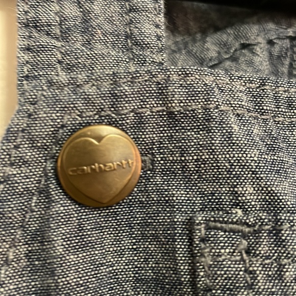 Carhartt denim chambray ruffled overall dress 12 months - Picture 3 of 5